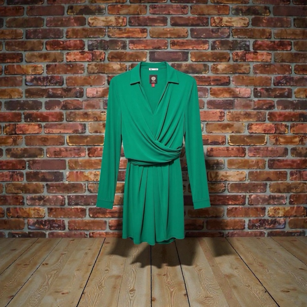 NWT Vince Vibrant Green Long Sleeve JERSEY Dress